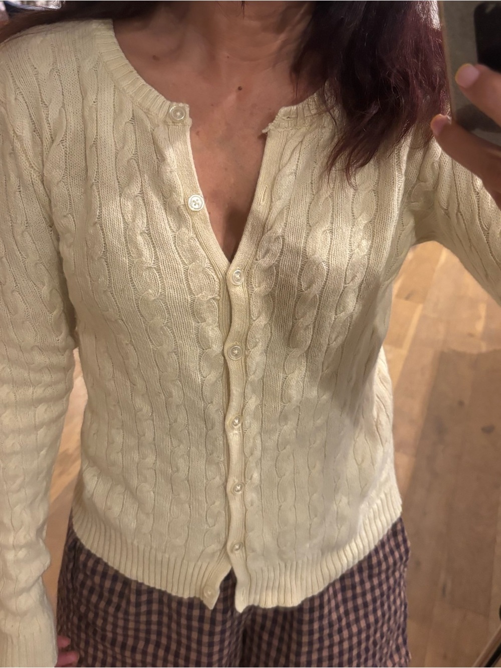 Classic Cream Cable Knit cardigan